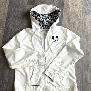 White Girls L Disney Hooded Jacket with Mickey Mouse Design